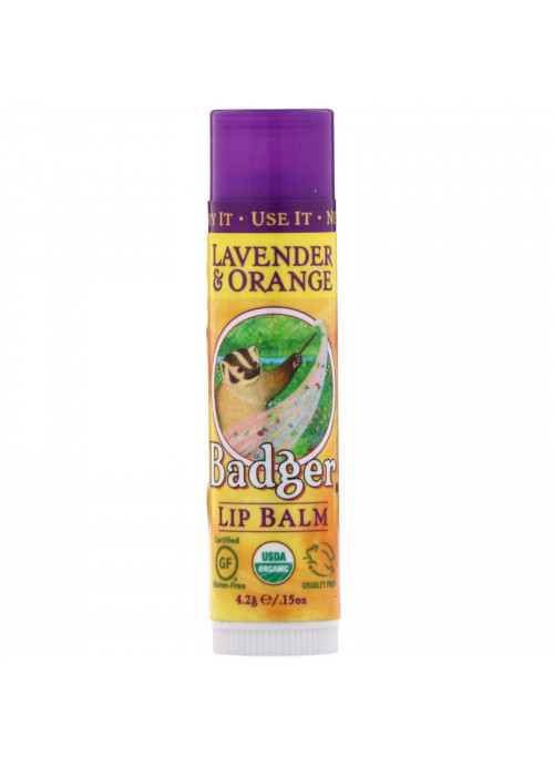 Badger Company, Lip Balm, Lavender & Orange, .15 oz (4.2 g)
