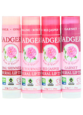 Badger Company, Mineral Lip Tints Set, 4 Pack, .15 oz (4.2 g) Each