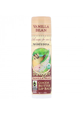 Badger Company, Organic, Cocoa Butter Lip Balm, Vanilla Bean, .25 oz (7 g)