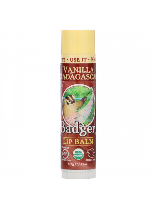 Badger Company, Organic, Lip Balm, Vanilla Madagascar, .15 oz (4.2 g)