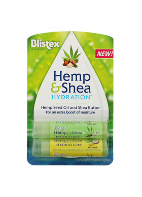 Blistex, Hemp & Shea, Lip Moisturizer, Hydration, Pina Colada & Vanilla Mint, 2 Pack, 0.15 oz (4.25 g) Each