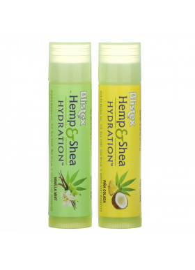 Blistex, Hemp & Shea, Lip Moisturizer, Hydration, Pina Colada & Vanilla Mint, 2 Pack, 0.15 oz (4.25 g) Each