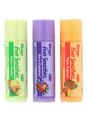 Blistex, Lip Protectant/Sunscreen, SPF 15, Fruit Smoothies, 3 Sticks, .10 oz (2.83 g) Each
