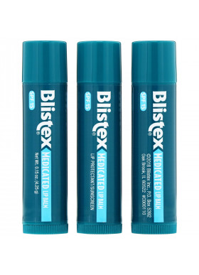 Blistex, Medicated Lip Balm,  Lip Protectant/Sunscreen, SPF 15, 3 Balm Value Pack, .15 oz (4.25 g) Each