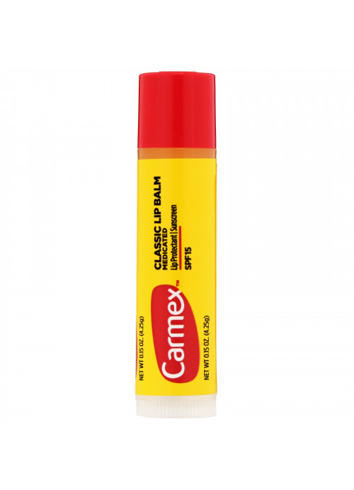 Carmex, Classic Lip Balm, Medicated, SPF 15, .15 oz (4.25 g)