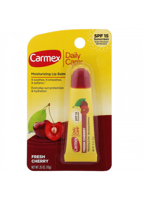 Carmex, Daily Care, Moisturizing Lip Balm, Fresh Cherry, SPF 15, .35 oz (10 g)