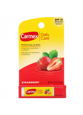 Carmex, Daily Care, Moisturizing Lip Balm, Strawberry, SPF 15, .15 oz (4.25 g)