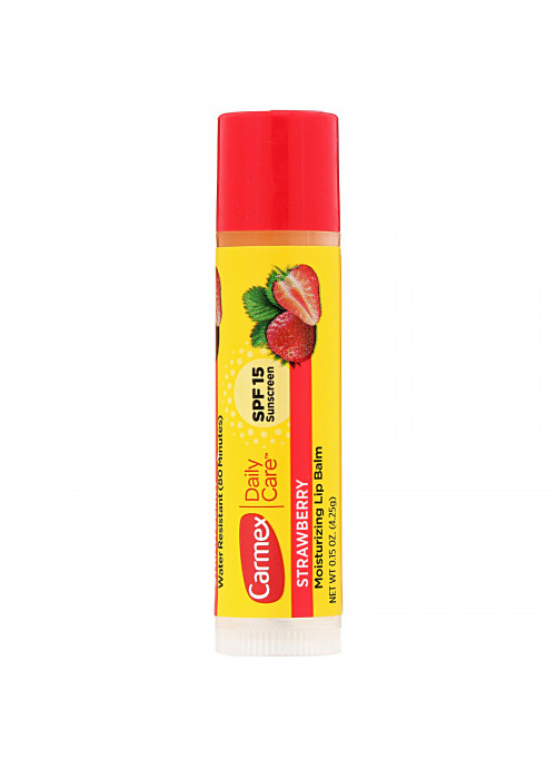 Carmex, Daily Care, Moisturizing Lip Balm, Strawberry, SPF 15, .15 oz (4.25 g)
