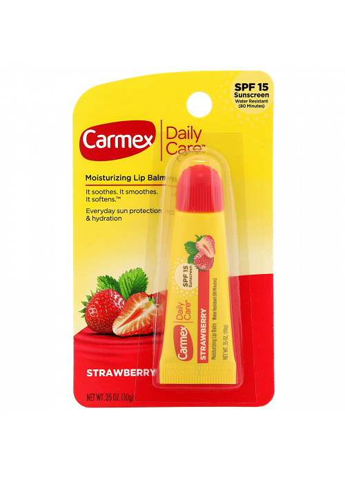 Carmex, Daily Care, Moisturizing Lip Balm, Strawberry, SPF 15, .35 oz (10 g)