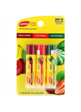 Carmex, Daily Care, Moisturizing Lip Balm, Variety, SPF 15, 3 Pack, .15 oz (4.25 g) Each