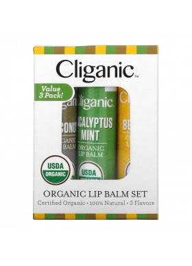 Cliganic, Organic Lip Balm Set, 3 Pack, 0.15 fl oz (4.25 ml) Each