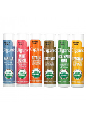 Cliganic, Organic Lip Balm Set, 6 Pack, 0.15 fl oz (4.25 ml) Each