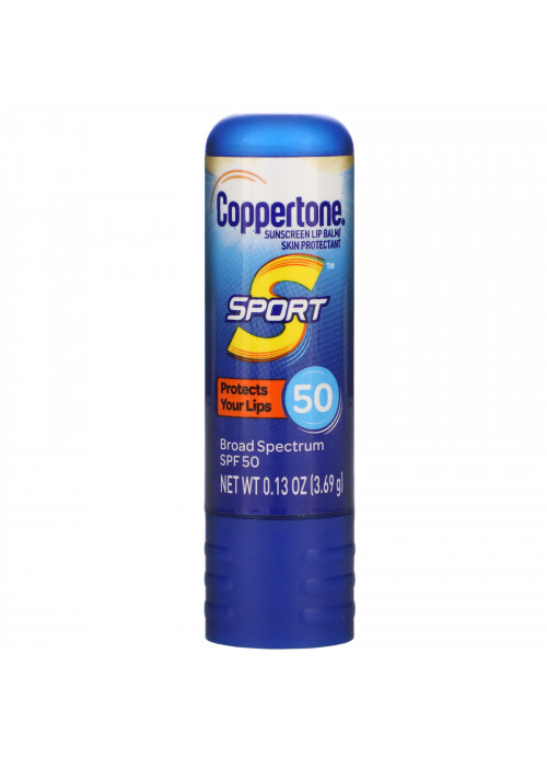 Coppertone, Sport, Sunscreen Lip Balm, SPF 50,  0.13 oz (3.69 g)
