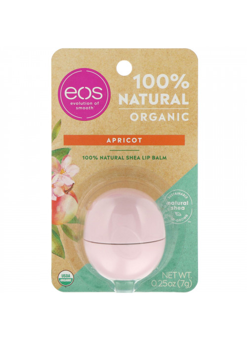 EOS, 100% Natural Shea Lip Balm, Apricot, 0.25 oz (7 g)