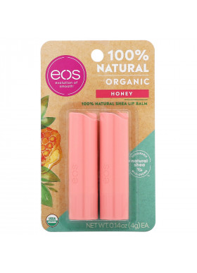 EOS, 100% Natural Shea Lip Balm, Honey, 2 Pack, 0.14 oz (4 g) Each