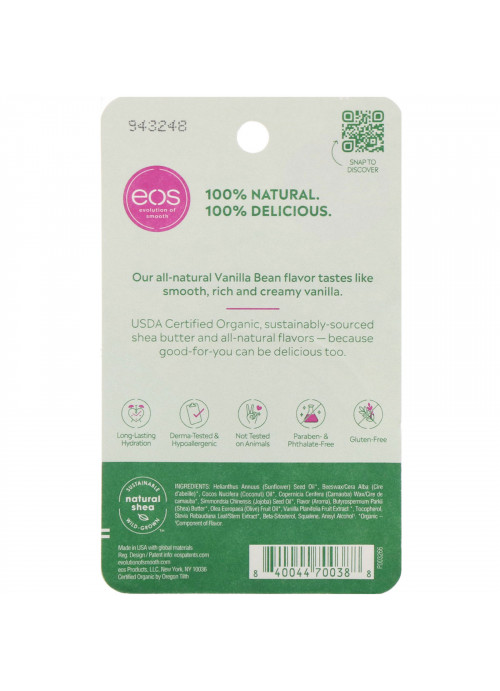 EOS, 100% Natural Shea Lip Balm, Vanilla Bean, 0.25 oz (7 g)
