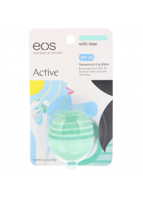 EOS, Active, Sunscreen Lip Balm with Aloe, SPF 30, .25 oz (7 g)
