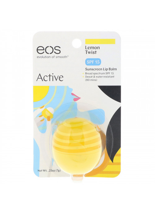 EOS, Lip Balm with SPF 15, Lemon Twist, .25 oz (7 g)