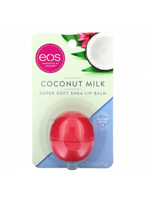 EOS, Super Soft Shea Lip Balm, Coconut Milk, 0.25 oz (7 g)
