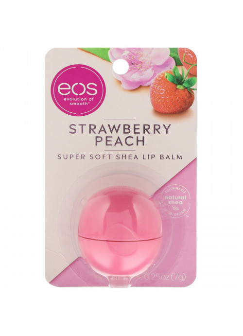 EOS, Super Soft Shea Lip Balm, Strawberry Peach, 0.25 oz (7 g)