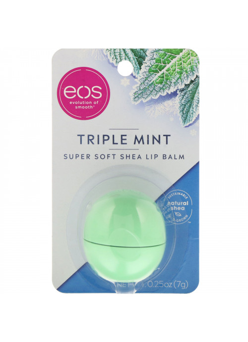 EOS, Super Soft Shea Lip Balm, Triple Mint, 0.25 oz (7 g)