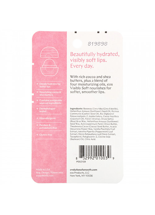 EOS, Visibly Soft Lip Balm Sphere, Vanilla Mint, .25 oz (7 g)