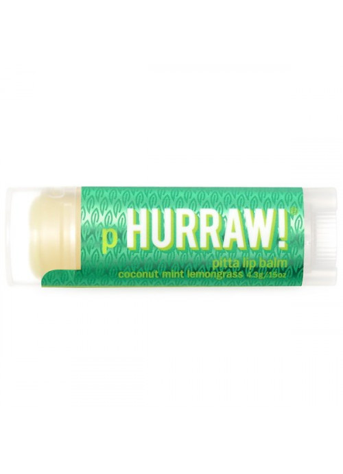 Hurraw! Balm, Pitta Lip Balm, Coconut Mint Lemongrass, .15 oz (4.3 g)