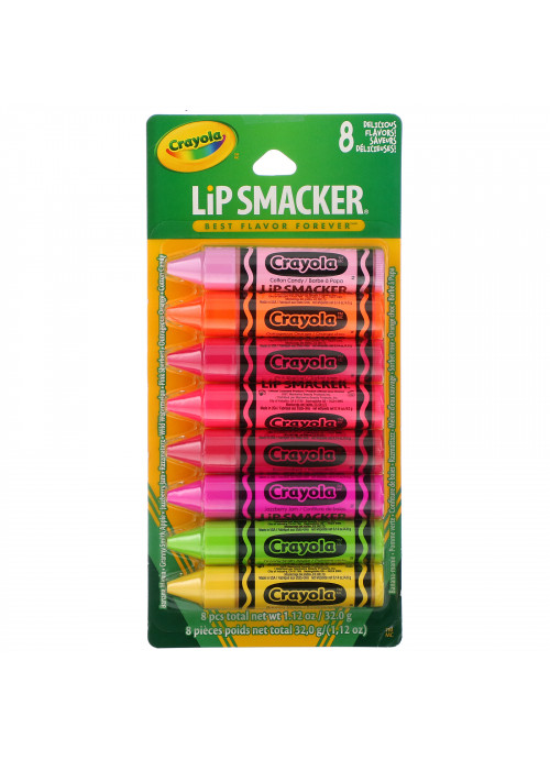 Lip Smacker, Crayola, Lip Balm, Party Pack, 8 Pieces, 0.14 oz (4.0 g) Each