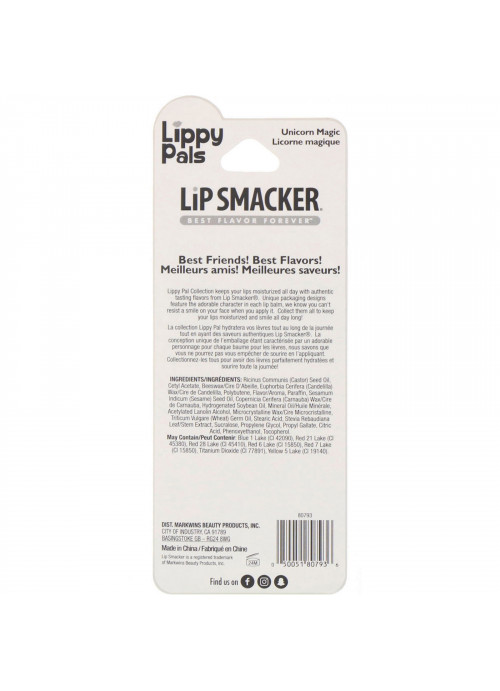 Lip Smacker, Lippy Pals Lip Balm, Unicorn, Unicorn Magic, 0.14 oz (4 g)