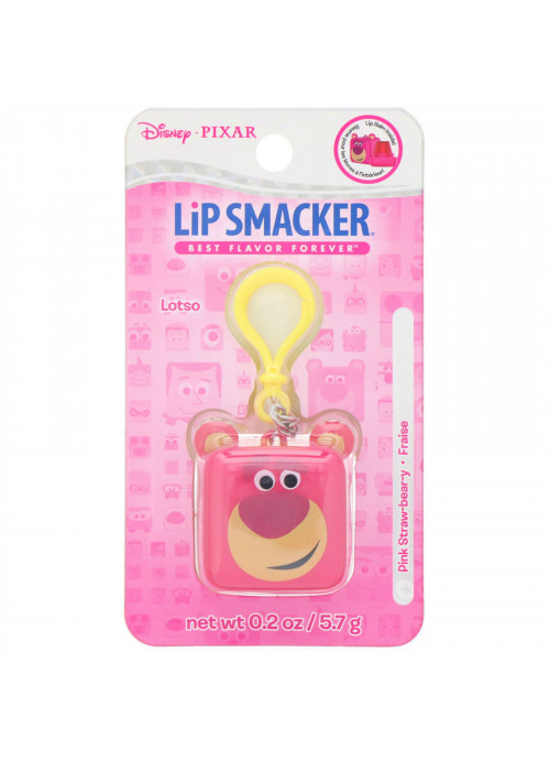 Lip Smacker, Pixar Cube Lip Balm, Lotso, Pink Straw-bear-y, 0.2 oz (5.7 g)