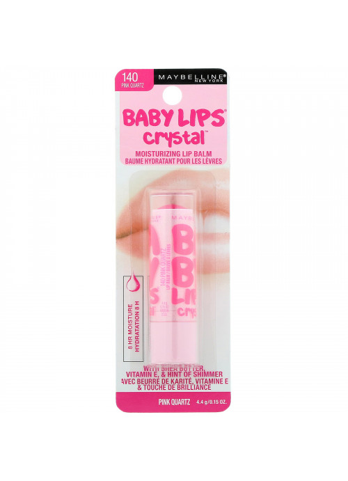 Maybelline, Baby Lips Crystal, Moisturizing Lip Balm, 140 Pink Quartz, 0.15 oz (4.4 g)