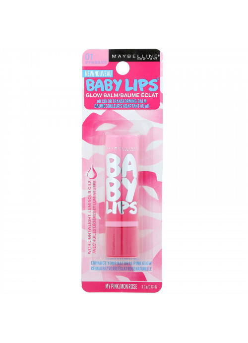 Maybelline, Baby Lips, Glow Balm, 01 My Pink, 0.13 oz (3.9 g)