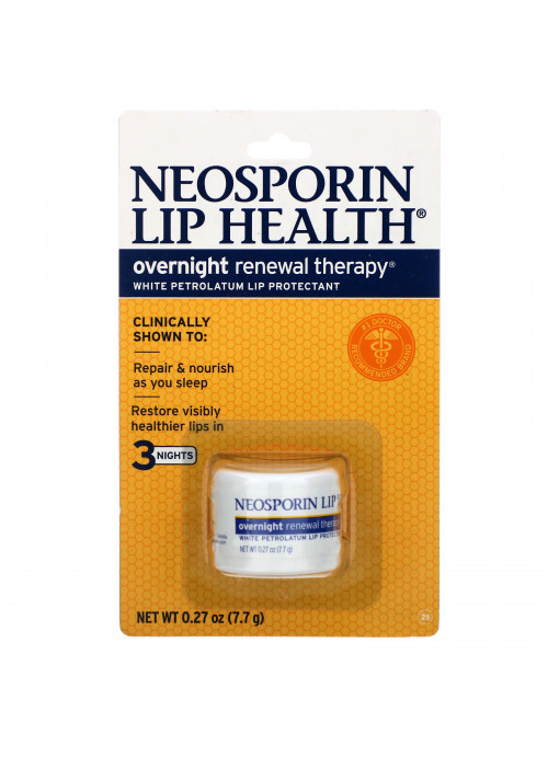 Neosporin, Overnight Renewal Therapy, White Petrolatum Lip Protectant, 0.27 oz (7.7 g)