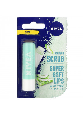 Nivea, Caring Scrub, Super Soft Lips, Aloe Vera + Vitamin E, 0.17 oz (4.8 g)