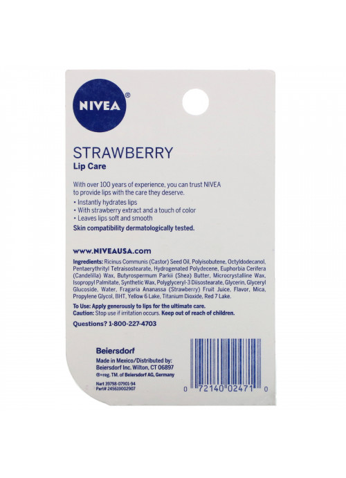 Nivea, Lip Care, Strawberry, 2 Pack, 0.17 oz (4.8 g) Each