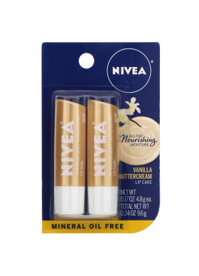 Nivea, Lip Care, Vanilla Buttercream, 2 Pack, 0.17 oz (4.8 g) Each