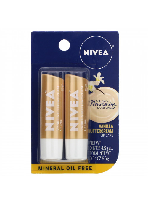 Nivea, Lip Care, Vanilla Buttercream, 2 Pack, 0.17 oz (4.8 g) Each