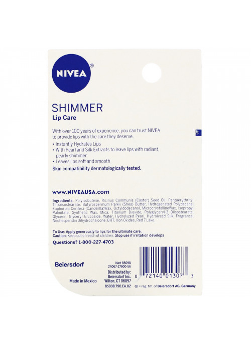 Nivea, Radiant Lip Care, Shimmer, 0.17 oz (4.8 g)