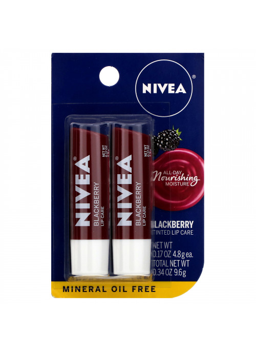 Nivea, Tinted Lip Care, Blackberry, 2 Pack, 0.17 oz (4.8 g) Each