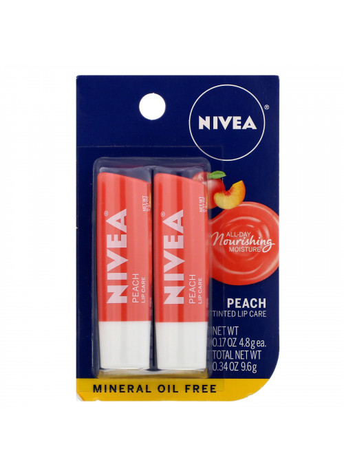 Nivea, Tinted Lip Care, Peach, 2 Pack, 0.17 oz (4.8 g) Each