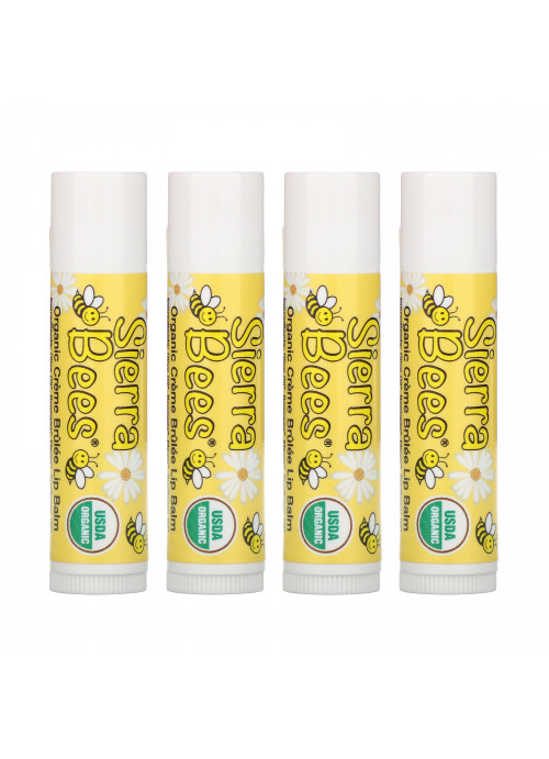 Sierra Bees, Organic Lip Balms, Creme Brulee, 4 Pack, .15 oz (4.25 g) Each