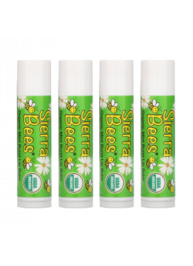 Sierra Bees, Organic Lip Balms, Mint Burst, 4 Pack, .15 oz (4.25 g) Each