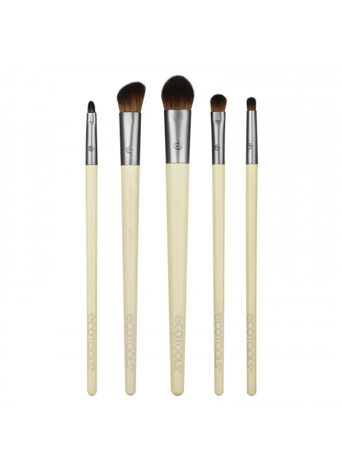 EcoTools, Daily Defined Eye Brush Set, 5 Piece Set & Storage Tray