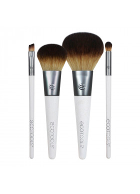 EcoTools, On The Go Style Brush Set, 4 Piece Set & Dual Pocket Case