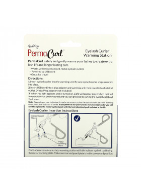 Godefroy, PermaCurl, Eyelash Curler Warming Station, One Warming Station + Eyelash Curler Set + USB Cord