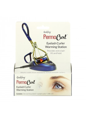 Godefroy, PermaCurl, Eyelash Curler Warming Station, One Warming Station + Eyelash Curler Set + USB Cord