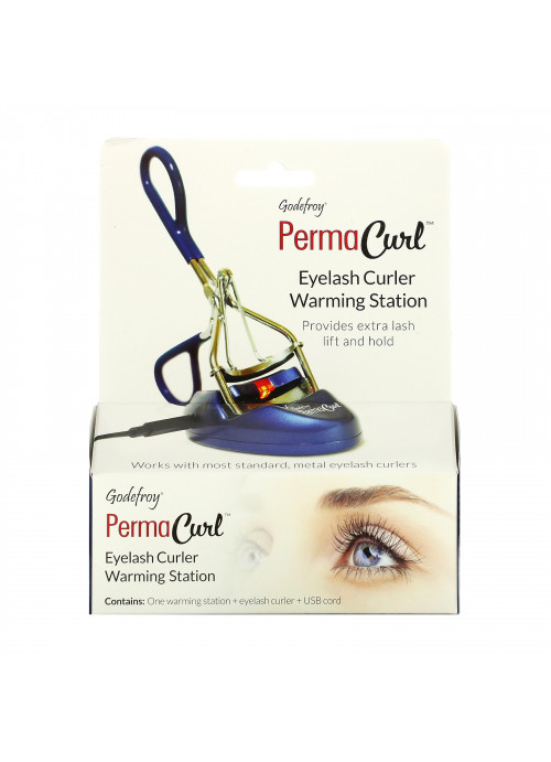 Godefroy, PermaCurl, Eyelash Curler Warming Station, One Warming Station + Eyelash Curler Set + USB Cord