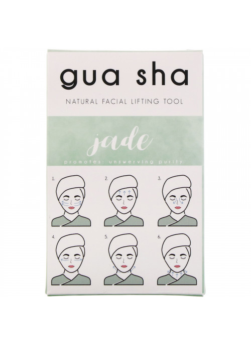 Honey Belle, Jade Gua Sha, Natural Facial Lifting Tool, Jade, 1 Tool