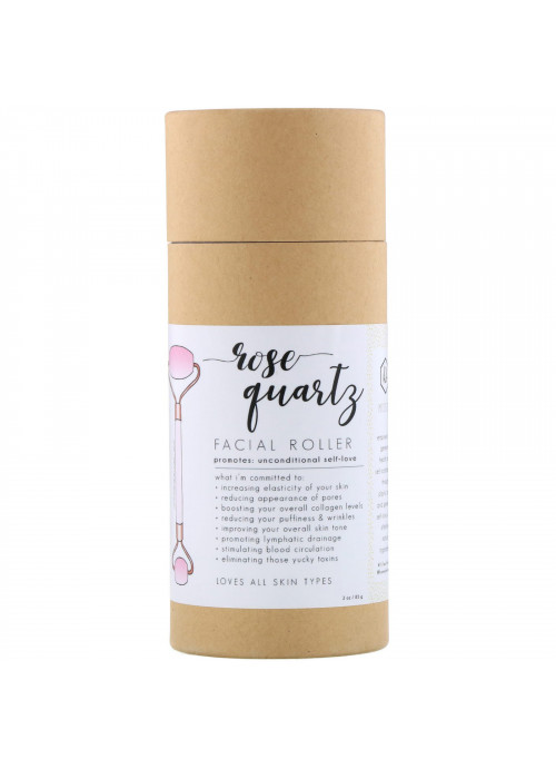 Honey Belle, Rose Quartz Facial Roller, 1 Roller