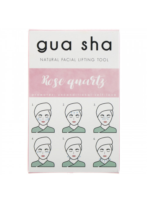 Honey Belle, Rose Quartz Gua Sha, Natural Facial Lifting Tool, 1 Tool